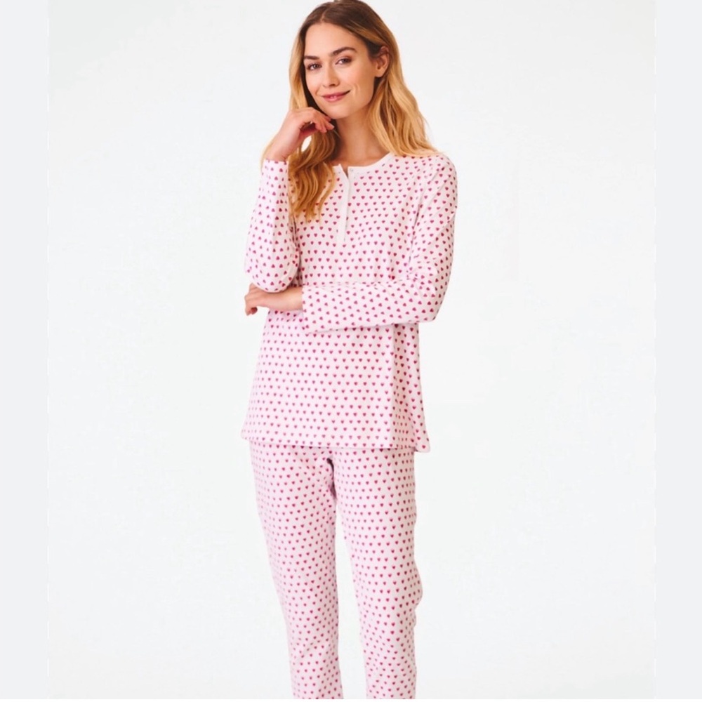 Roller Rabbit pink heart pajama set size small